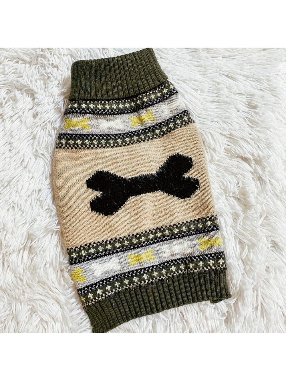 WAG-A-Tude • Dog Bone Print Knit Winter Sweater Costume